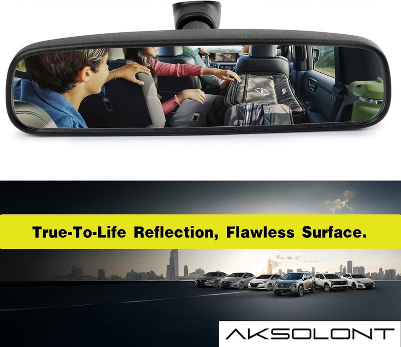 AKSOLONT مرآة الرؤية الخلفية OEM نيسان، مرآة الرؤية الخلفية الداخلية نهار وليل متوافقة مع نيسان سنترا، تيتان، روج، ألتيما، مورانو، كيكز، أرمادا، فيرسا، مارش، إكستيرا، نافارا، فرونتير 2008+ وحامل التركيب - Image 2